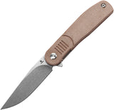 Tenable Knives Einar Linerlock Brown Micarta Folding Nitro-V Pocket Knife 2072A5