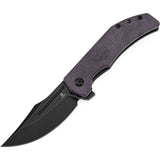 Tenable Knives Orion Linerlock Purple Micarta Folding 14C28N Pocket Knife B1089A2