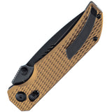 Tenable Knives Eaglestrike Crossbar Lock Bronze Aluminum Folding Nitro-V Pocket Knife B1095V5
