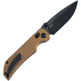 Tenable Knives Eaglestrike Crossbar Lock Bronze Aluminum Folding Nitro-V Pocket Knife B1095V5