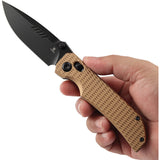 Tenable Knives Eaglestrike Crossbar Lock Bronze Aluminum Folding Nitro-V Pocket Knife B1095V5