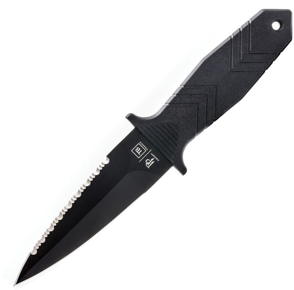 TB Outdoor Protecteur Tactical Black PA6 MOX Steel Fixed Blade Knife 002