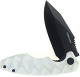 Defcon Revive Tactical Linerlock White G10 Folding 14C28N Pocket Knife 004F3