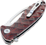 Defcon Neo Shilin Tactical Linerlock Black & Red G10 Folding 14C28N Knife 009FRD