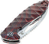 Defcon Neo Shilin Tactical Linerlock Black & Red G10 Folding 14C28N Knife 009FRD