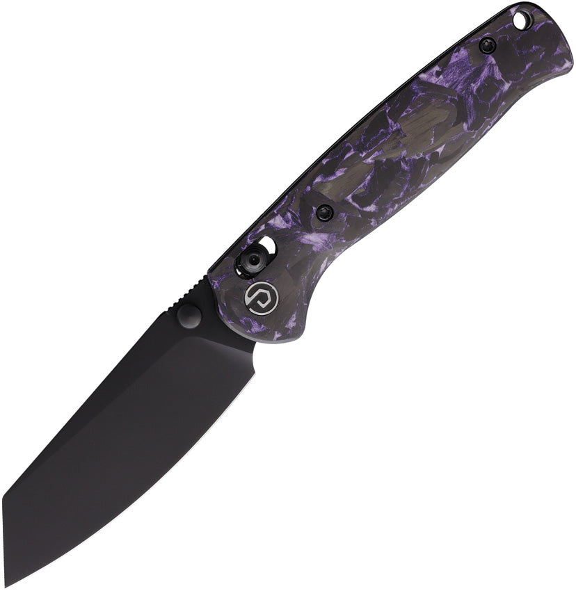 Defcon Artifact Axis Lock Black & Purple Carbon Fiber Folding
