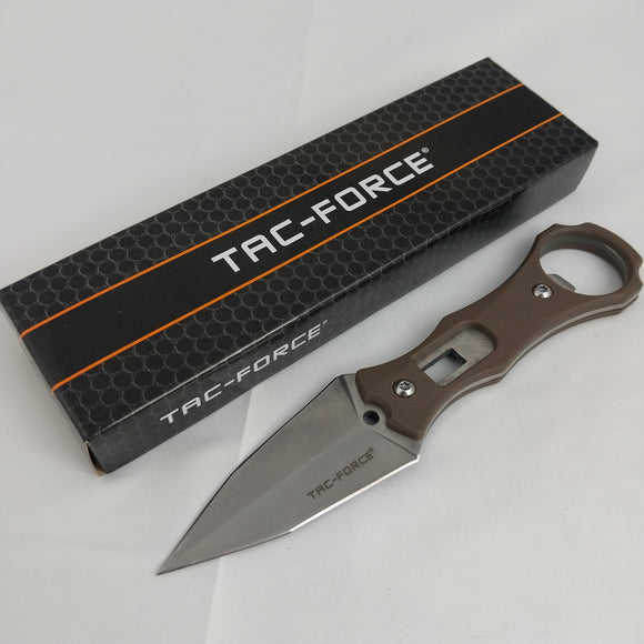 Tac Force Brown Stainless Steel Double Edge Dagger Fixed Blade Knife FIX020BR