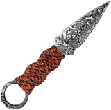 Takumitak Defender Orange & Black Cord Wrapped 3Cr13 Fixed Blade Knife w/ Sheath F102ORCS