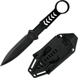 Takumitak Missing Screw Black 3Cr13 Stainless Fixed Blade Knife w/ Sheath F302