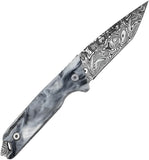 Takumitak Bloodstrike White Glow Resin 3Cr13 Fixed Blade Knife w/ Sheath F501BKCS