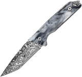 Takumitak Bloodstrike White Glow Resin 3Cr13 Fixed Blade Knife w/ Sheath F501BKCS