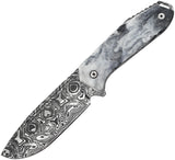 Takumitak Takumi White Glow Resin 3Cr13 Fixed Blade Knife w/ Sheath F502BKCS