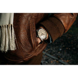 Time Concepts Szanto Aviator Brown Leather Wrist Watch SZ2752