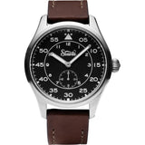 Time Concepts Szanto Aviator Brown Leather Wrist Watch SZ2754