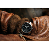 Time Concepts Szanto Aviator Brown Leather Wrist Watch SZ2754