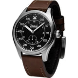 Time Concepts Szanto Aviator Brown Leather Wrist Watch SZ2754
