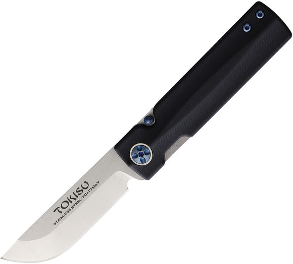 Tokisu Linerlock Black G10 & CF Folding 7Cr17MoV Steel Pocket Knife 18594