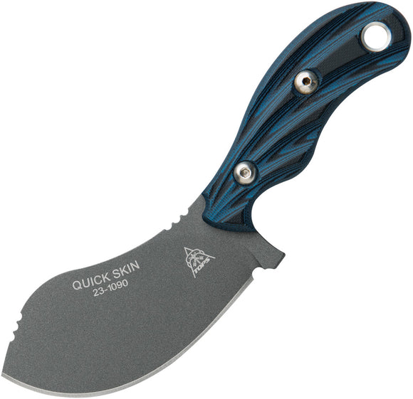 TOPS Quick Skin Black & Blue G10 Tungsten Cerakote 1095 Fixed Blade Knife QSK02