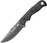 TOPS TEX Creek Black Micarta 1095HC Steel Fixed Blade Knife TEX402