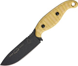 TOPS 8.75" Viper Scout Fixed Black Blade Antique White Paper Handle Knife VPS01