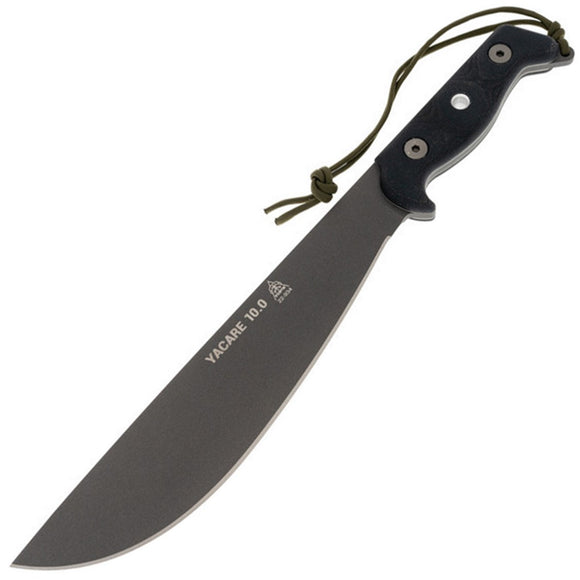 TOPS Yacare 10.0 Black Micarta Tungsten Cerakote 1095 Fixed Blade Knife YAC02