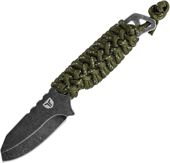 TRUE NEKKID Green Cord Wrapped Stainless Steel Fixed Blade Knife FXK1020
