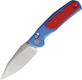 TRIVISA Hornet Axis Lock Blue Aluminum & Red G10 Folding 14C28N Pocket Knife JM01LA14