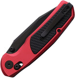 TRIVISA Hornet Axis Lock Red Aluminum & Black G10 Folding 14C28N Pocket Knife JM01RA14