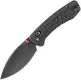 TRIVISA Koala Crossbar Lock Black Micarta Folding N690 Pocket Knife JM02BMN