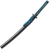 United Cutlery Shikoto Teal Wakizashi Blue Cord Wrapped Carbon Steel Katana 3238