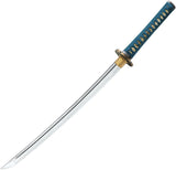 United Cutlery Shikoto Teal Wakizashi Blue Cord Wrapped Carbon Steel Katana 3238