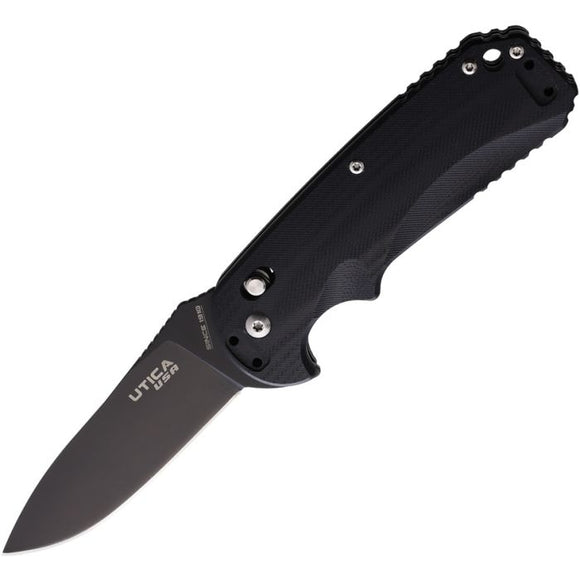 Utica Axis Lock Black Smooth G10 Folding Stainless Pocket Knife 11UTKF4