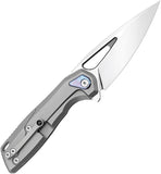 Vanguard StarRunner Framelock Gray Titanium & Timascus Folding M390 Pocket Knife G034