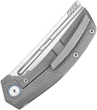 Vanguard Nakiri Framelock Gray Titanium & Timascus Folding Stonewash M390 Knife G036