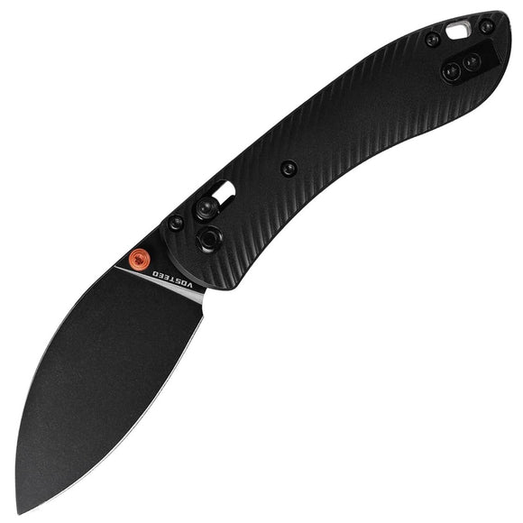 Vosteed Mini Nightshade Crossbar Lock Black Aluminum Folding 14C28N Pocket Knife A0214