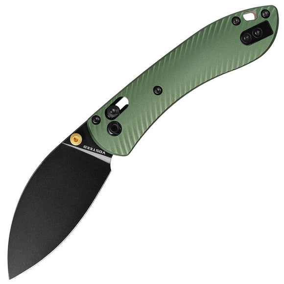 Vosteed Mini Nightshade Crossbar Lock Green Aluminum Folding 14C28N Pocket Knife A0215