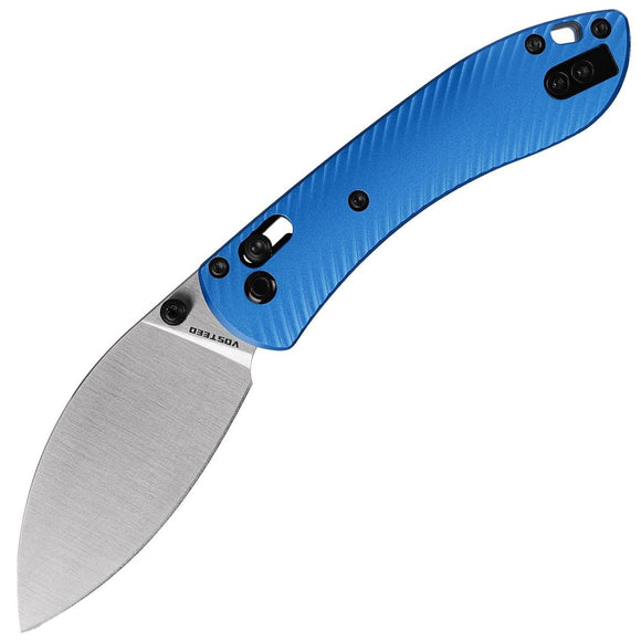 Vosteed Mini Nightshade Crossbar Lock Blue Aluminum Folding 14C28N Pocket Knife A0216