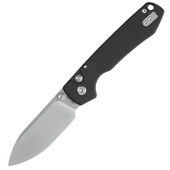Vosteed Raccoon Button Lock Black Aluminum Folding Stonewash Nitro-V Pocket Knife A0413