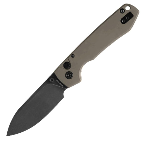 Vosteed Raccoon Button Lock Green/Brown Aluminum Folding Nitro-V Pocket Knife A0414