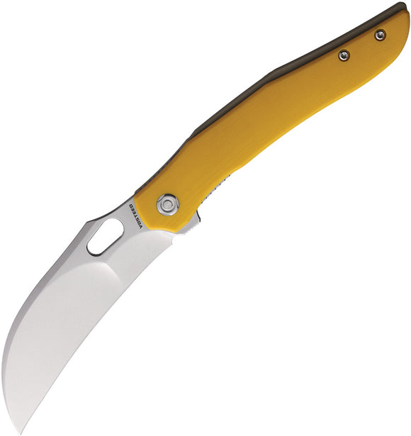 Vosteed Griffin Linerlock Yellow & Gray G10 Folding 14C28N Pocket Knife A1102