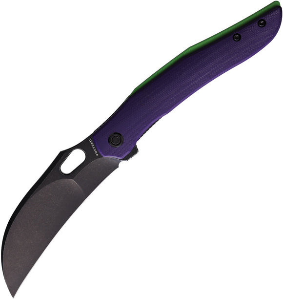 Vosteed Griffin Linerlock Purple & Green G10 Folding 14C28N Pocket Knife A1103