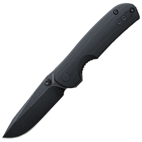 Vosteed Chipmunk Linerlock Black G10 Folding 14C28N Drop Pt Pocket Knife A1401
