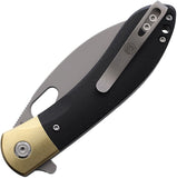 Vosteed Nightshade Linerlock Black Micarta & Brass Folding Elmax Knife NSK002