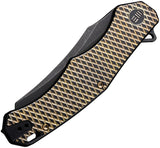 Viking Tactics RekkeR Framelock Gold Titanium Folding CPM-20CV Pocket Knife ACG3
