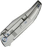 We Knife Ezinta Framelock Polished Bead Blasted Titanium Folding Bohler M390 Knife 220412