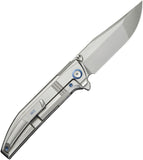 We Knife Ezinta Framelock Polished Bead Blasted Titanium Folding Bohler M390 Knife 220412