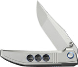 We Knife Ezinta Framelock Polished Bead Blasted Titanium Folding Bohler M390 Knife 220412