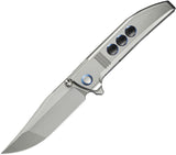We Knife Ezinta Framelock Polished Bead Blasted Titanium Folding Bohler M390 Knife 220412