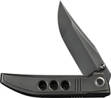 We Knife Ezinta Framelock Polished Gray Titanium Folding Bohler M390 Pocket Knife 220413