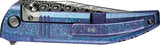 We Knife Ezinta Framelock Crystalized Titanium Folding Damasteel Pocket Knife 22041DS1
